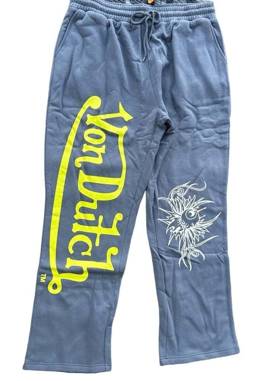 Von Dutch 1X Sweatpants Full Throttle Charcoal Grey with Yellow Logo and Graphic